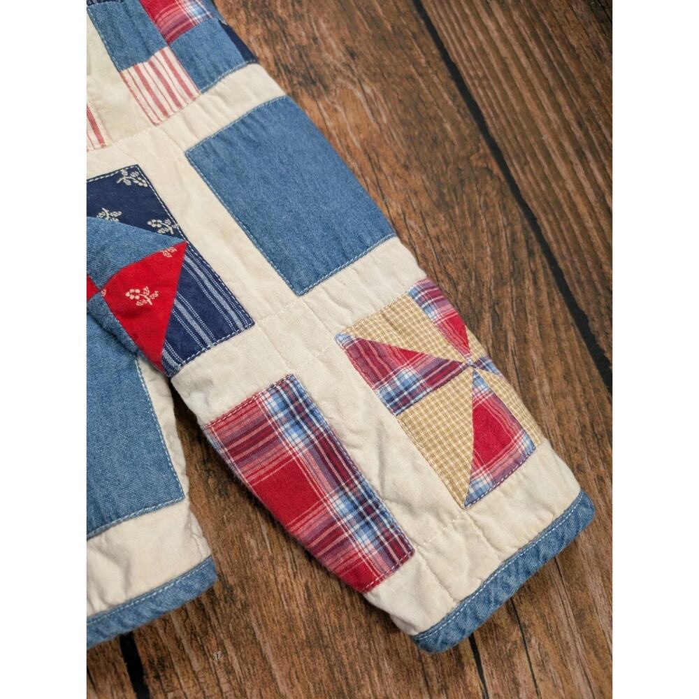 Vintage Susan Bristol Casuals Patchwork Quilt Patriotic Pattern Jacket Size S - Picture 9 of 12
